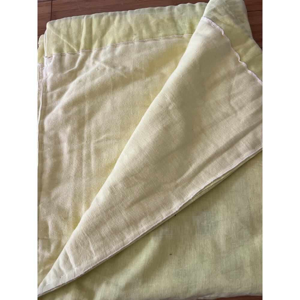 Vintage Baby Blanket Quilted Hand embroidered Mint Green Gauze Cotton Super Soft
